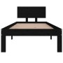 Black single solid wood bed frame 75x190 cm by vidaXL, Beds and slatted bases - Ref: Foro24-810459, Price: 119,34 €, Discount: %