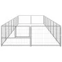 Silberner Zwinger 16 m² aus Stahl von vidaXL, Hundehütten und Zäune - Ref: Foro24-3082124, Preis: 321,35 €, Rabatt: %
