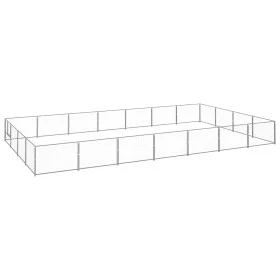 Silver kennel 28 m² steel by vidaXL, Dog kennels and fences - Ref: Foro24-3082153, Price: 337,00 €, Discount: %