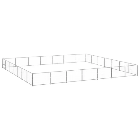 Silver kennel 49 m² steel by vidaXL, Dog kennels and fences - Ref: Foro24-3082183, Price: 445,64 €, Discount: %
