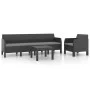 Garden furniture set 3 pieces cushions PP rattan anthracite gray by vidaXL, Garden sets - Ref: Foro24-3079674, Price: 525,10 ...