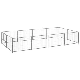 Silberner Zwinger 8 m² aus Stahl von vidaXL, Hundehütten und Zäune - Ref: Foro24-3082120, Preis: 196,69 €, Rabatt: %