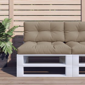 Cojín para sofá de palets de tela gris taupé 80x40x12 cm