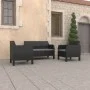 3-teiliges Gartenmöbel-Set PP Rattan anthrazitgraue Kissen von vidaXL, Gartensets - Ref: Foro24-3079671, Preis: 398,45 €, Rab...
