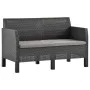 3-teiliges Gartenmöbel-Set PP Rattan anthrazitgraue Kissen von vidaXL, Gartensets - Ref: Foro24-3079671, Preis: 398,45 €, Rab...