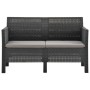 3-piece garden furniture set with anthracite grey PP rattan cushions by vidaXL, Garden sets - Ref: Foro24-3079671, Price: 404...