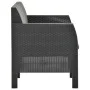3-teiliges Gartenmöbel-Set PP Rattan anthrazitgraue Kissen von vidaXL, Gartensets - Ref: Foro24-3079671, Preis: 398,45 €, Rab...