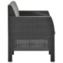 3-teiliges Gartenmöbel-Set PP Rattan anthrazitgraue Kissen von vidaXL, Gartensets - Ref: Foro24-3079671, Preis: 404,93 €, Rab...