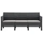 Set de muebles jardín 3 piezas cojines PP ratán gris antracita de vidaXL, Conjuntos de jardín - Ref: Foro24-3079672, Precio: ...