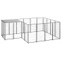 Black kennel 6.05 m² steel by vidaXL, Dog kennels and fences - Ref: Foro24-3082205, Price: 302,60 €, Discount: %
