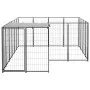 Schwarzer Zwinger 6,05 m² aus Stahl von vidaXL, Hundehütten und Zäune - Ref: Foro24-3082205, Preis: 302,60 €, Rabatt: %