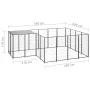 Schwarzer Zwinger 6,05 m² aus Stahl von vidaXL, Hundehütten und Zäune - Ref: Foro24-3082205, Preis: 302,60 €, Rabatt: %