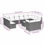 Set sofás de jardín con cojines 13 piezas ratán sintético gris
