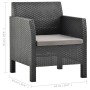 Garden furniture set 3 pieces anthracite gray PP rattan cushions by vidaXL, Garden sets - Ref: Foro24-3079675, Price: 564,02 ...