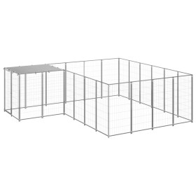 Silberner Zwinger 8,47 m² Stahl von vidaXL, Hundehütten und Zäune - Ref: Foro24-3082219, Preis: 326,49 €, Rabatt: %