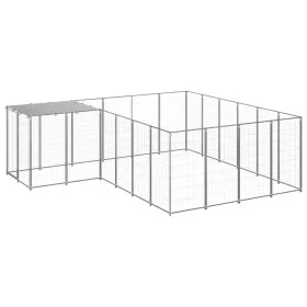 Silberner Zwinger 8,47 m² Stahl von vidaXL, Hundehütten und Zäune - Ref: Foro24-3082219, Preis: 322,61 €, Rabatt: %