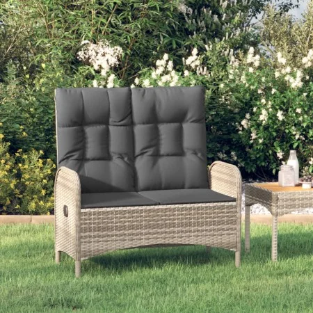 Reclining garden bench with gray PE rattan cushions 107 cm by vidaXL, garden benches - Ref: Foro24-319893, Price: 162,59 €, D...