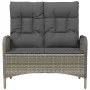 Reclining garden bench with gray PE rattan cushions 107 cm by vidaXL, garden benches - Ref: Foro24-319893, Price: 162,59 €, D...