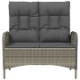 Verstellbare Gartenbank mit PE Rattan Kissen grau 107 cm von vidaXL, Gartenbänke - Ref: Foro24-319893, Preis: 158,50 €, Rabat...