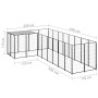 Schwarzer Zwinger 6,05 m² Stahl von vidaXL, Hundehütten und Zäune - Ref: Foro24-3082225, Preis: 380,94 €, Rabatt: %
