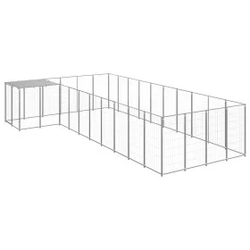 Silberner Zwinger 13,31 m² Stahl von vidaXL, Hundehütten und Zäune - Ref: Foro24-3082244, Preis: 420,89 €, Rabatt: %