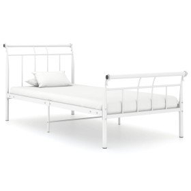 Estructura de cama sin colchón metal blanco 100x200 cm en Camas y somieres | Comprar online en Foro24
