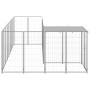 Perrera plateada 6,05 m² acero de vidaXL, Casetas y cercados para perros - Ref: Foro24-3082231, Precio: 326,37 €, Descuento: %