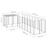 Silberner Zwinger 6,05 m² Stahl von vidaXL, Hundehütten und Zäune - Ref: Foro24-3082231, Preis: 326,49 €, Rabatt: %