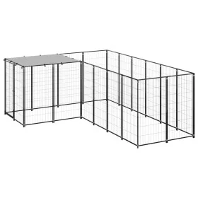 Schwarzer Zwinger 4,84 m² aus Stahl von vidaXL, Hundehütten und Zäune - Ref: Foro24-3082211, Preis: 303,02 €, Rabatt: %