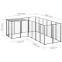 Schwarzer Zwinger 4,84 m² aus Stahl von vidaXL, Hundehütten und Zäune - Ref: Foro24-3082211, Preis: 309,31 €, Rabatt: %