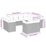 Set de sofás de jardín 11 pzas y cojines ratán sintético gris