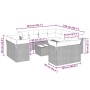 Set de sofás de jardín 12 pzas y cojines ratán sintético gris
