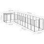 Schwarzer Zwinger 7,26 m² aus Stahl von vidaXL, Hundehütten und Zäune - Ref: Foro24-3082237, Preis: 422,29 €, Rabatt: %