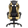 Gaming chair with footrest black and gold synthetic leather by vidaXL, Office chairs - Ref: Foro24-287988, Price: 164,78 €, D...