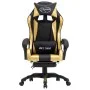 Gaming-Stuhl mit Fußstütze aus schwarzem und goldenem Kunstleder von vidaXL, Bürostühle - Ref: Foro24-287988, Preis: 165,26 €...