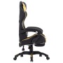 Gaming chair with footrest black and gold synthetic leather by vidaXL, Office chairs - Ref: Foro24-287988, Price: 164,78 €, D...