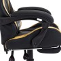 Gaming chair with footrest black and gold synthetic leather by vidaXL, Office chairs - Ref: Foro24-287988, Price: 164,78 €, D...