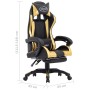 Gaming chair with footrest black and gold synthetic leather by vidaXL, Office chairs - Ref: Foro24-287988, Price: 164,78 €, D...