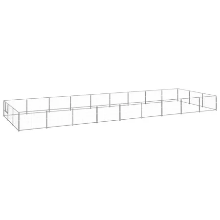 Silberner Zwinger 27 m² Stahl von vidaXL, Hundehütten und Zäune - Ref: Foro24-3082141, Preis: 383,30 €, Rabatt: %
