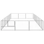 Silberner Zwinger 27 m² Stahl von vidaXL, Hundehütten und Zäune - Ref: Foro24-3082141, Preis: 383,30 €, Rabatt: %