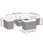 Set sofás de jardín con cojines 13 piezas ratán sintético gris