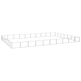 Silver kennel 70 m² steel by vidaXL, Dog kennels and fences - Ref: Foro24-3082186, Price: 524,06 €, Discount: %