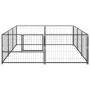 Hundezwinger aus schwarzem Stahl, 6 m². von vidaXL, Hundehütten und Zäune - Ref: Foro24-3082110, Preis: 187,83 €, Rabatt: %