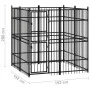 Stahl-Außenzwinger 3,69 m² von vidaXL, Hundehütten und Zäune - Ref: Foro24-3097956, Preis: 412,50 €, Rabatt: %