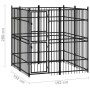 Stahl-Außenzwinger 3,69 m² von vidaXL, Hundehütten und Zäune - Ref: Foro24-3097956, Preis: 412,50 €, Rabatt: %