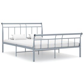 Estructura de cama sin colchón metal gris 140x200 cm en Camas y somieres | Comprar online en Foro24
