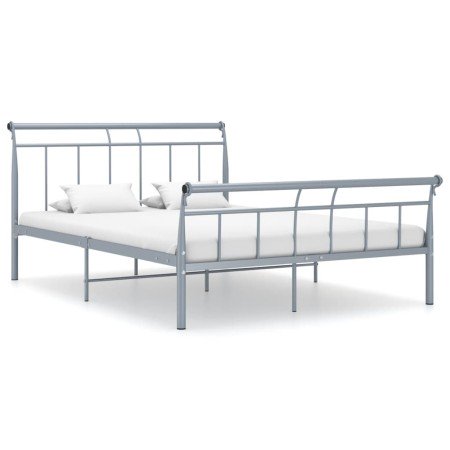 Estructura de cama sin colchón metal gris 140x200 cm