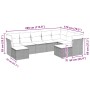 Set muebles jardín 9 pzas y cojines ratán sintético gris claro