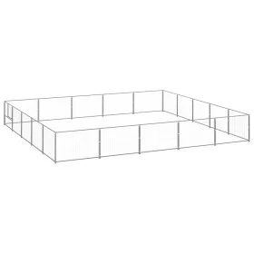 Zwinger aus Silber 25 m² Stahl von vidaXL, Hundehütten und Zäune - Ref: Foro24-3082163, Preis: 321,39 €, Rabatt: %