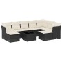 Set de sofás de jardín 10 pzas cojines ratán sintético negro
